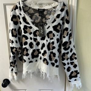Large Just Polly animal print sweater